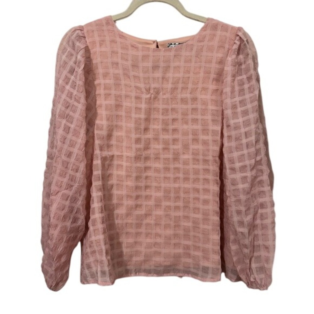 Flying Tomato Pink‎ Puff Sleeve Boxy Blouse A. CALIN